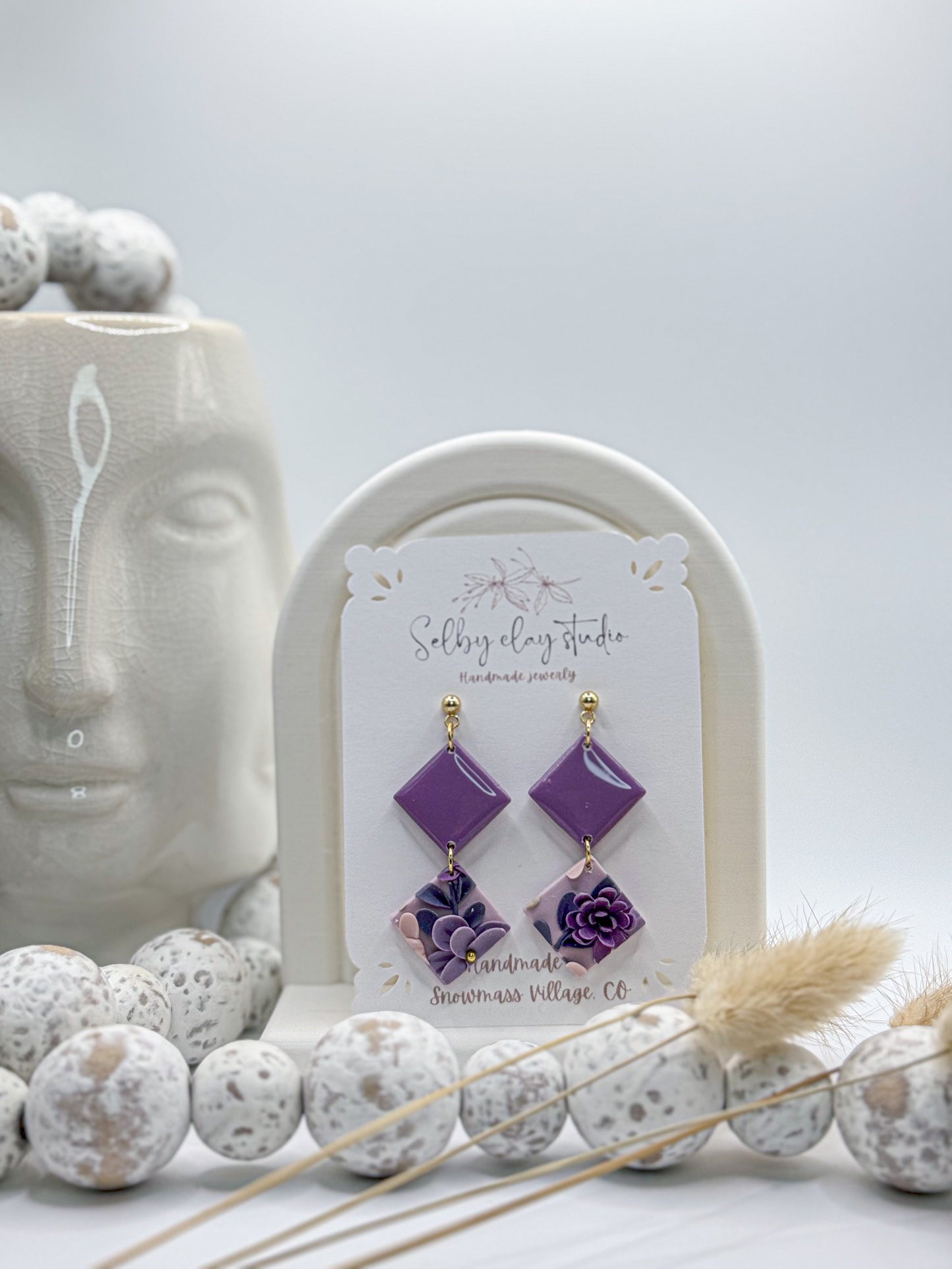 Purple lilac flower squares