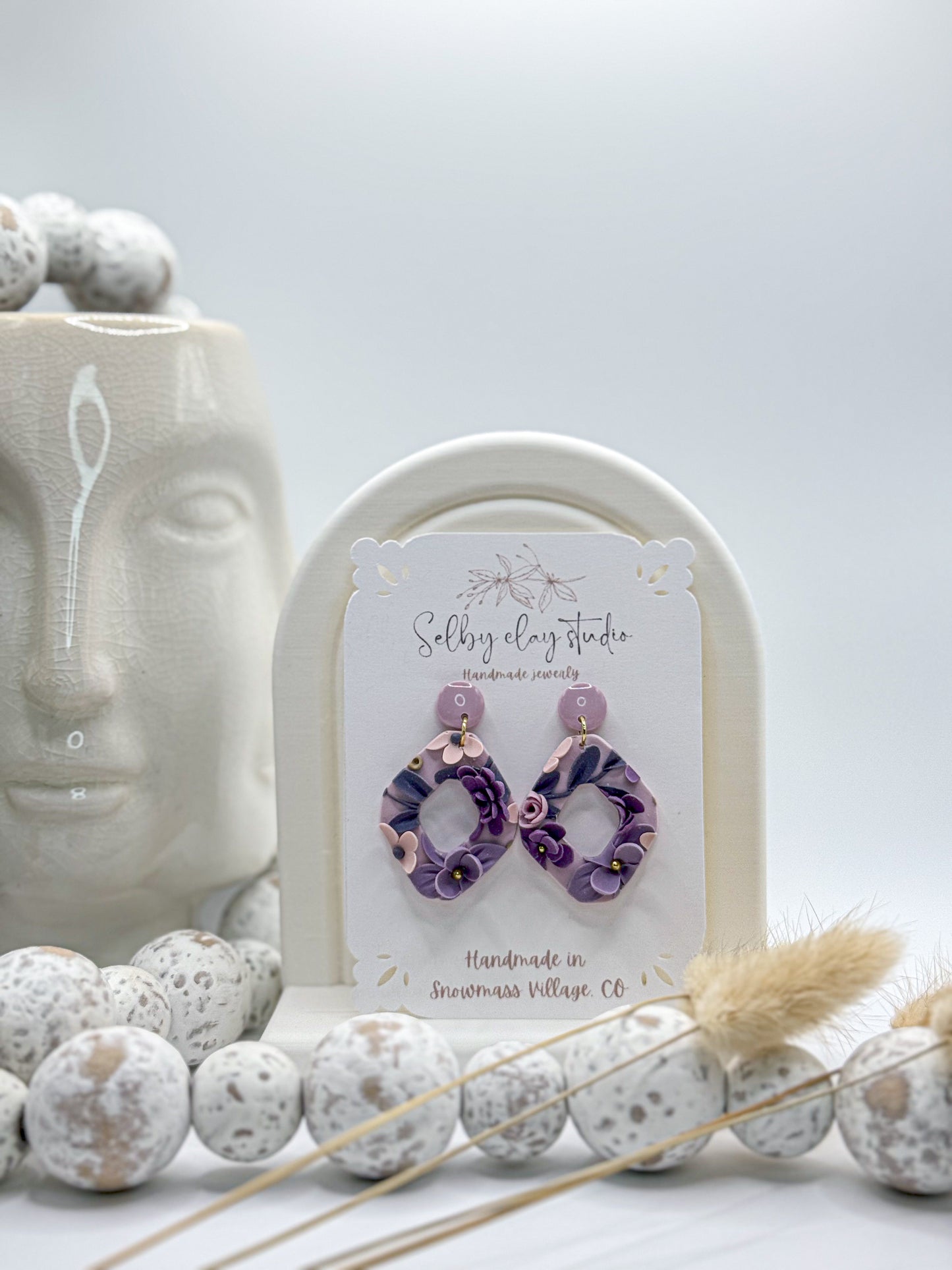 Purple lilac flower hoops