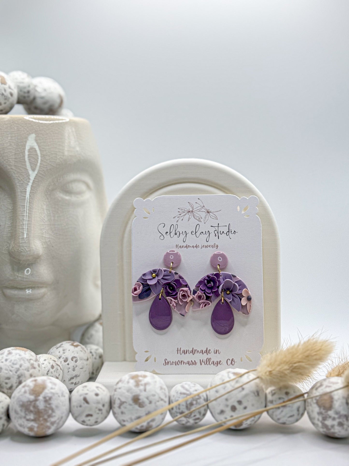 Purple lilac flower dangles 4