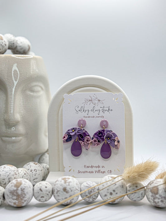 Purple lilac flower dangles 4