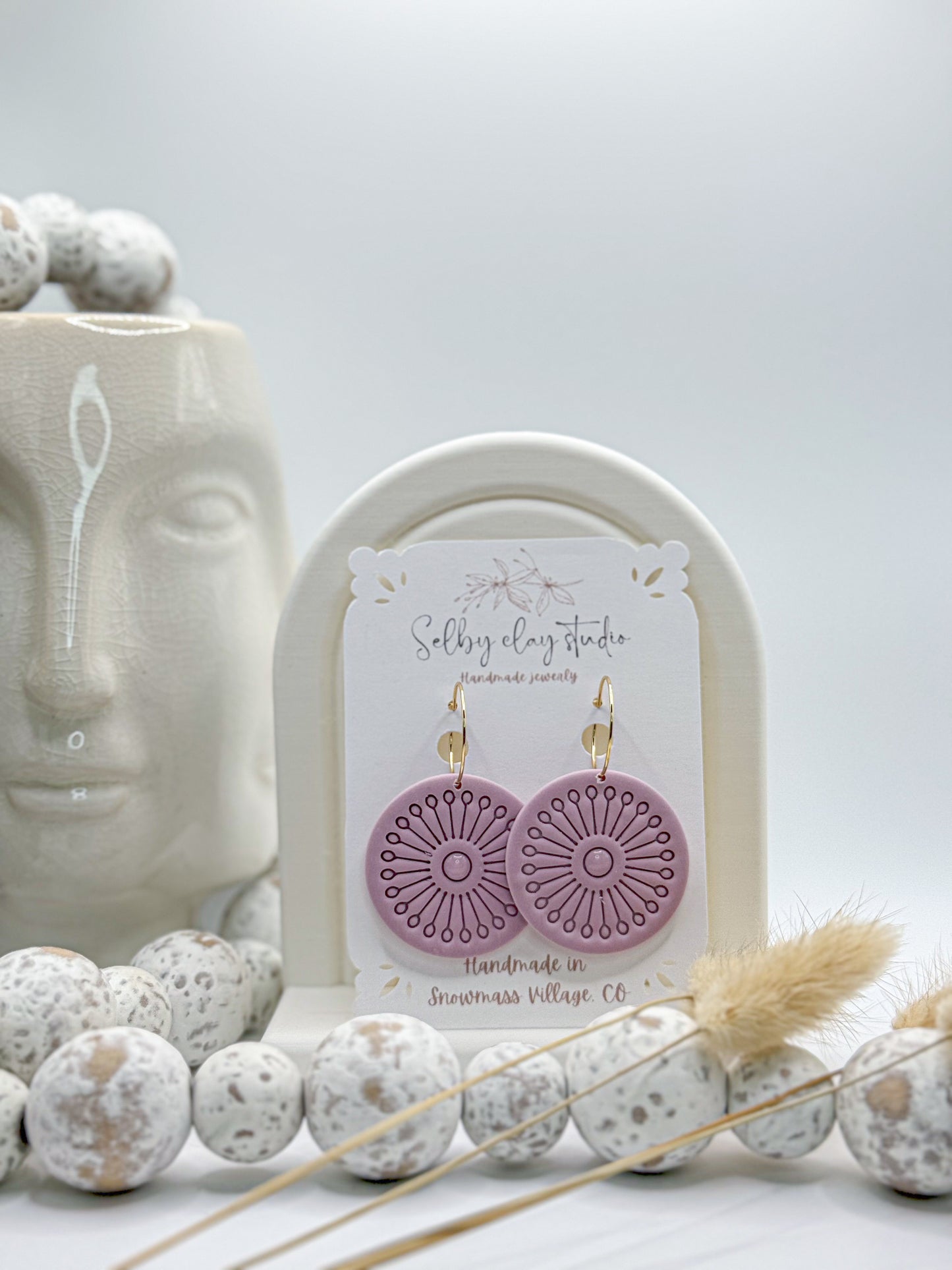 Purple lilac flower circles