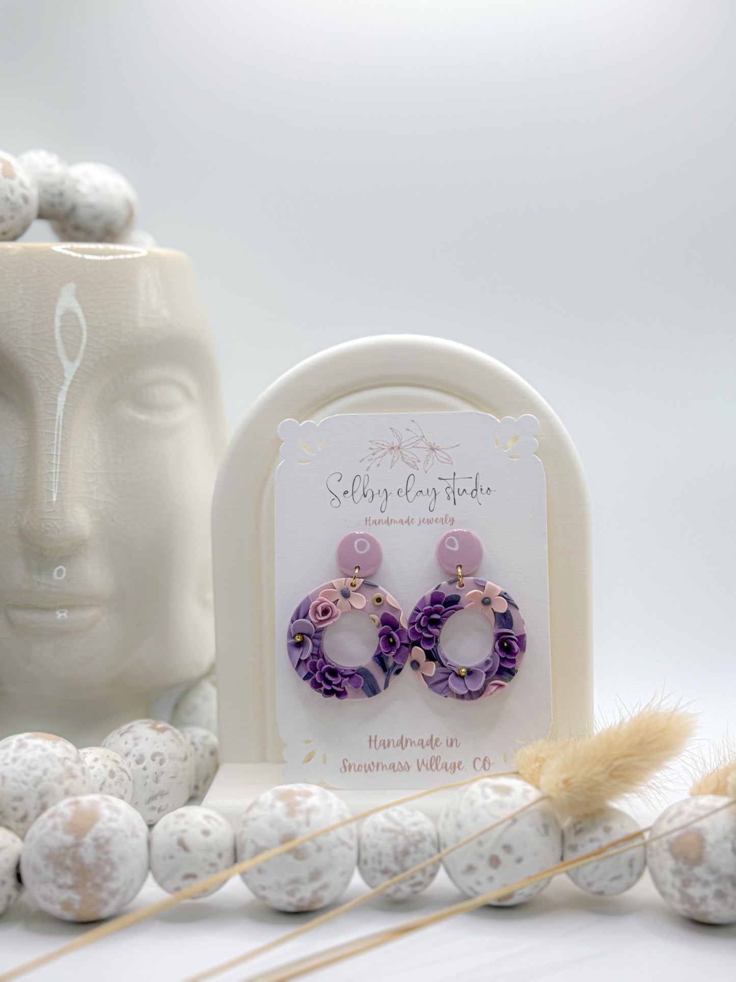 Purple lilac flower hoops