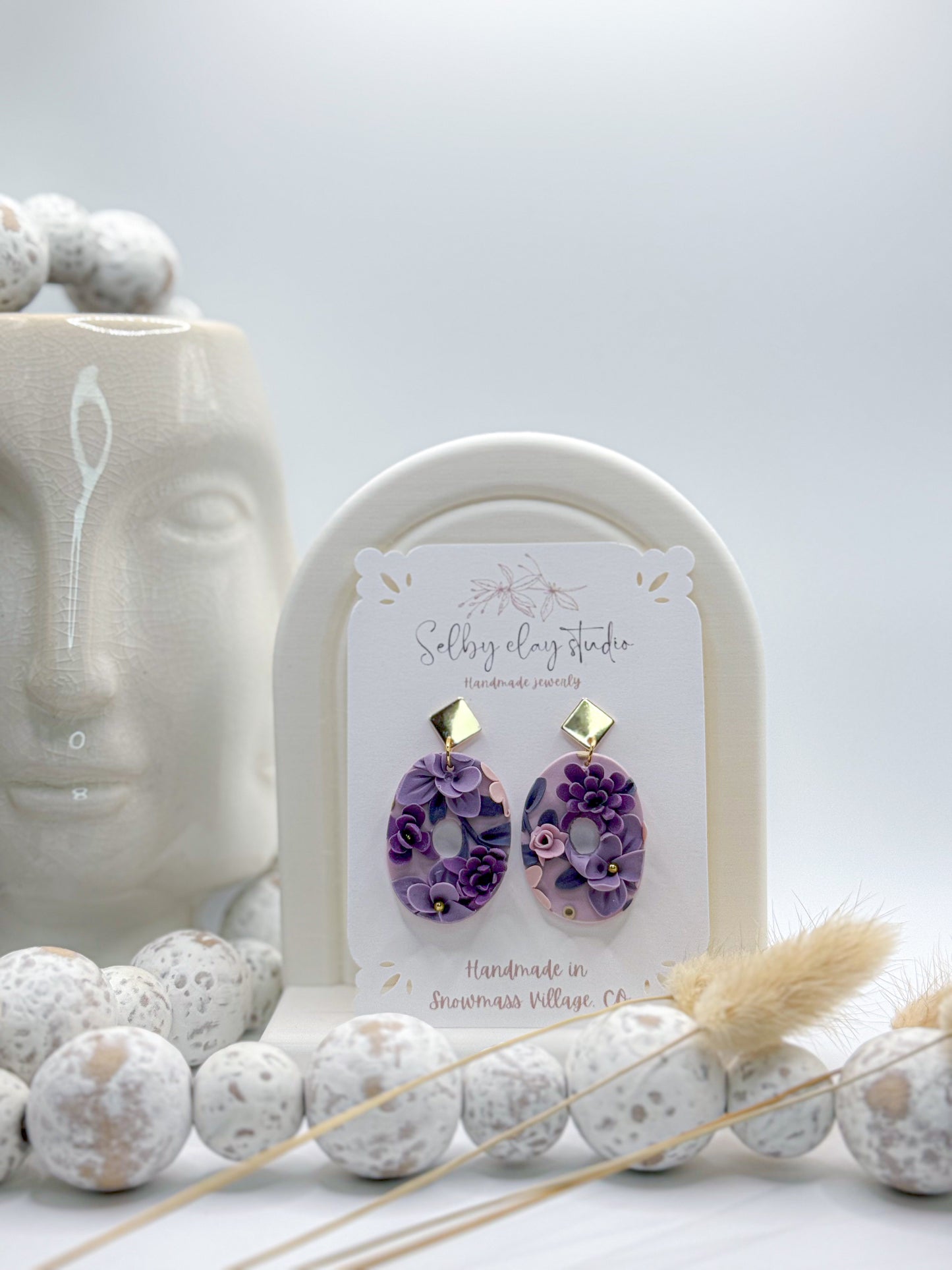 Purple lilac flower hoops