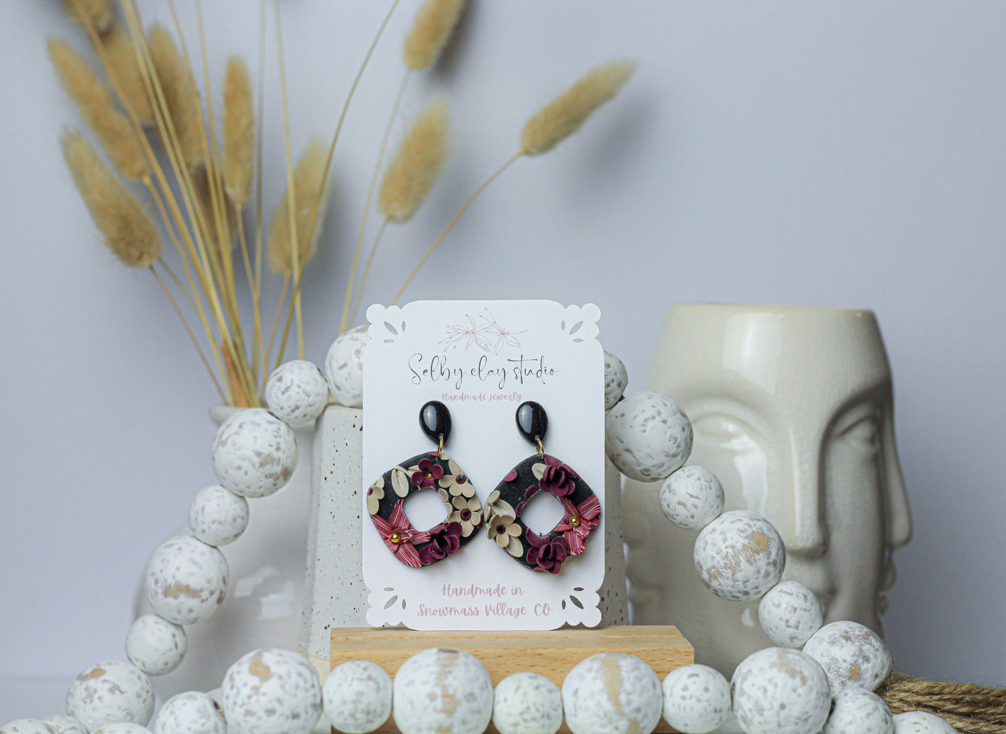 Merlot and roses dangles