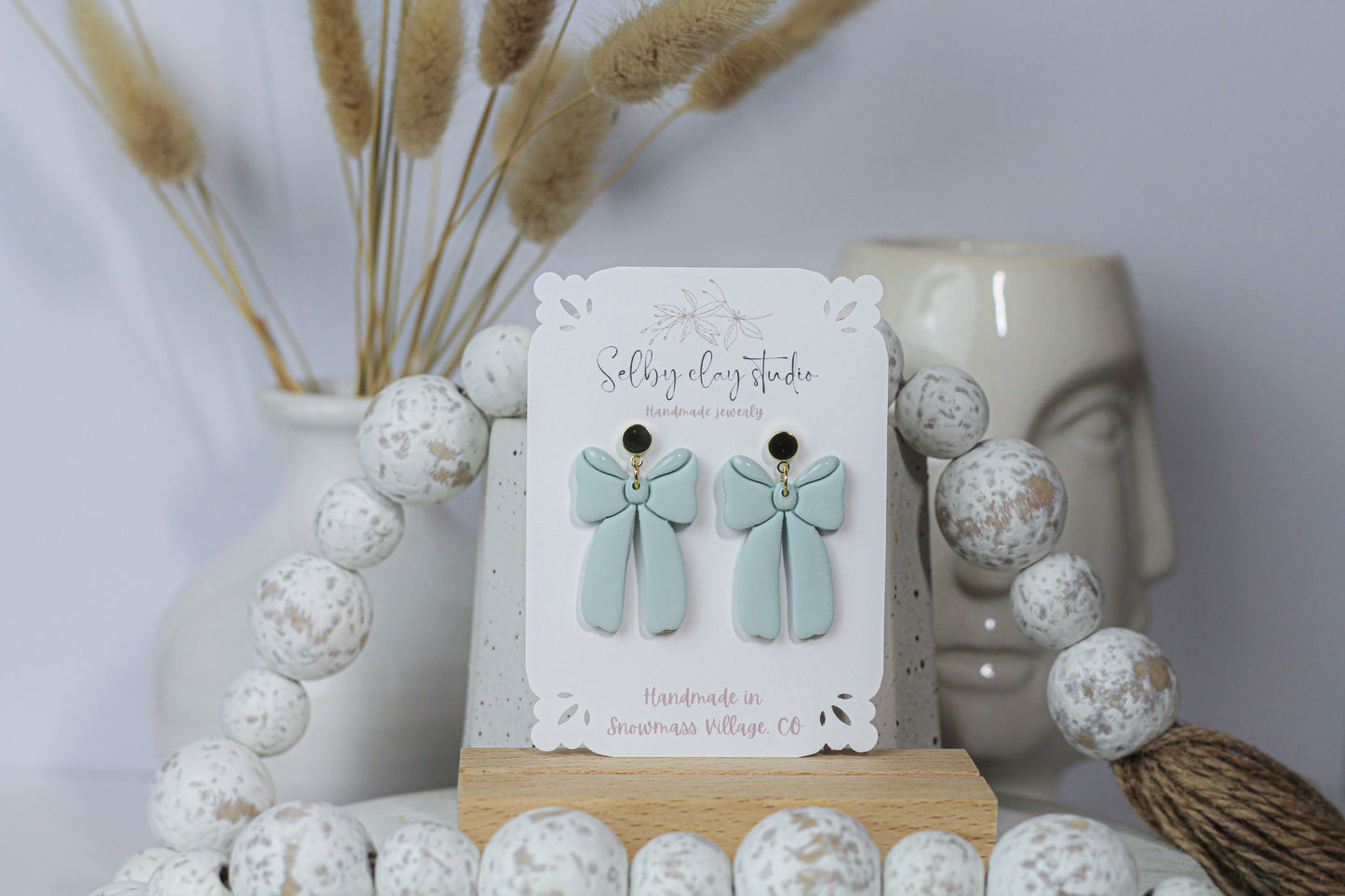 Spring Easter blue bow