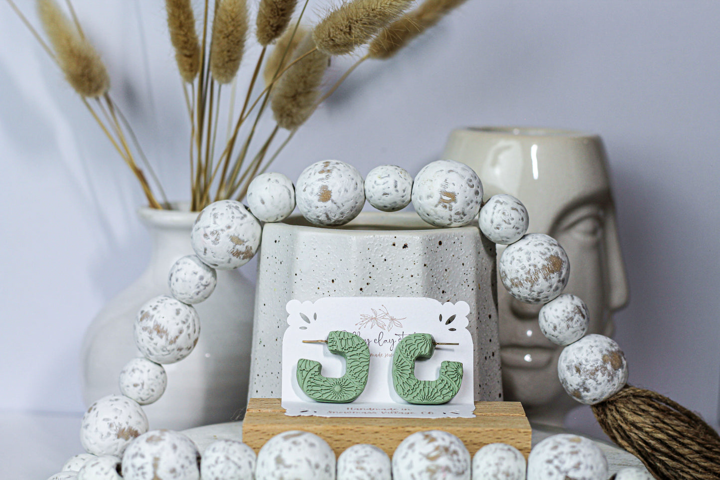 Spring Easter green stud