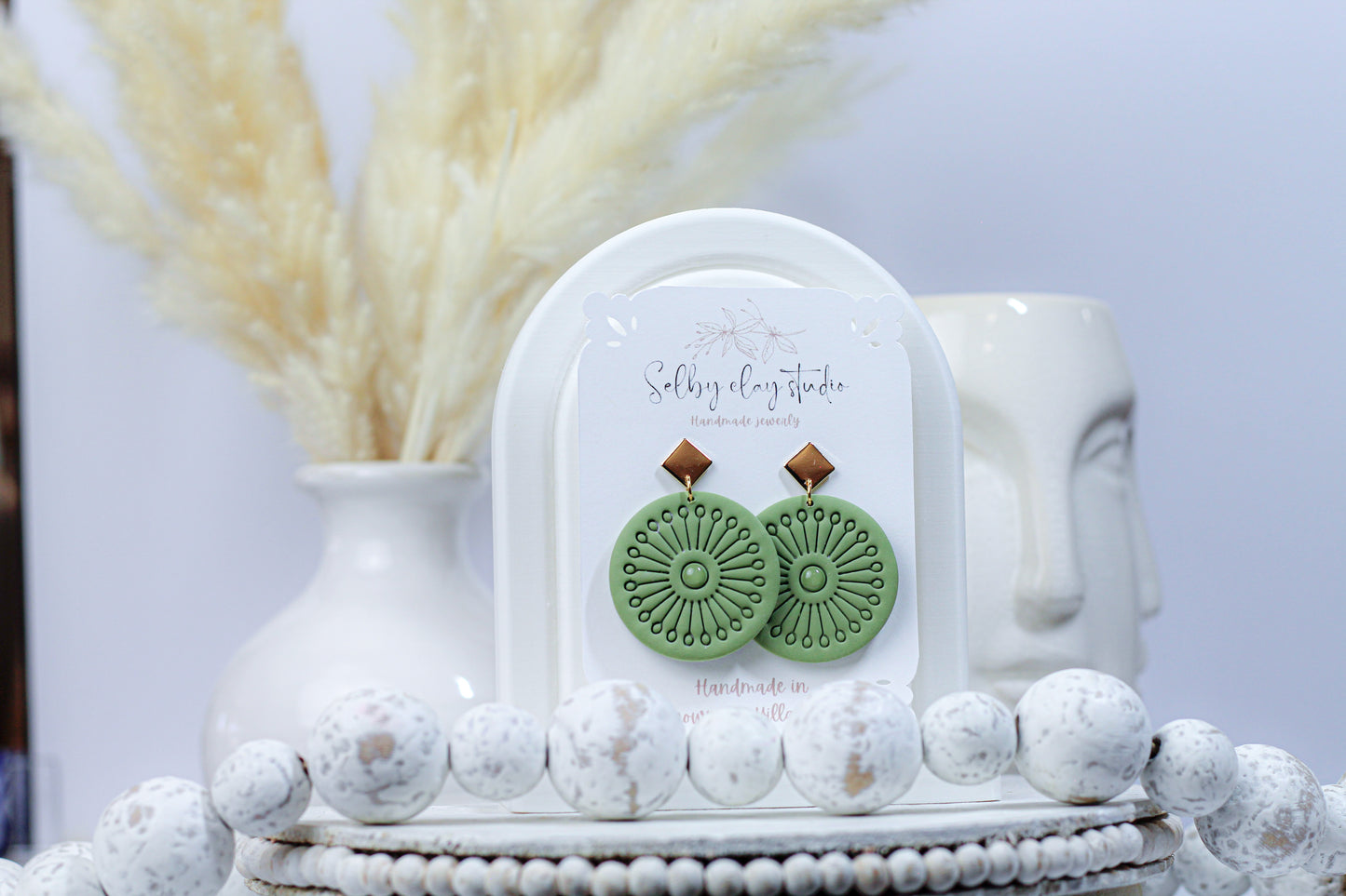 Green Ivy circle hoops