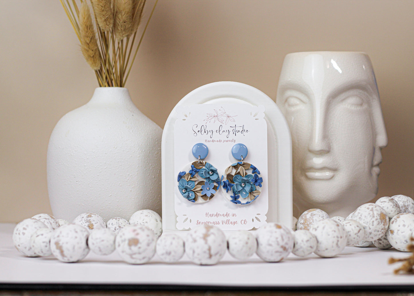 Blue bloom hoops