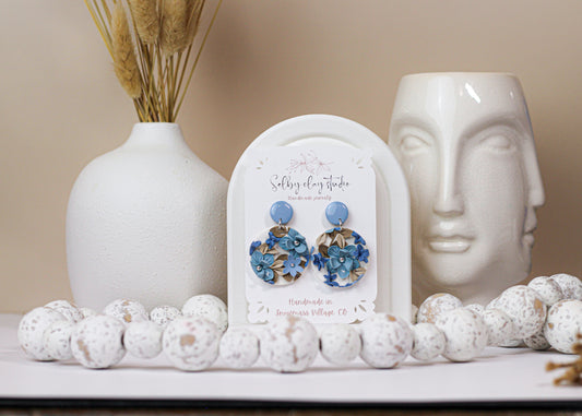 Blue bloom hoops