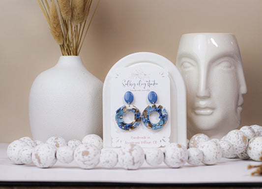 Blue bloom hoops