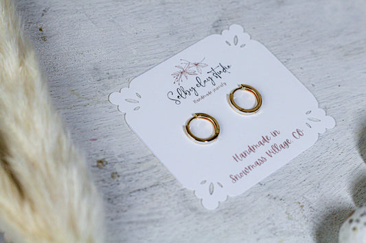 Gold platted white stripe hoops