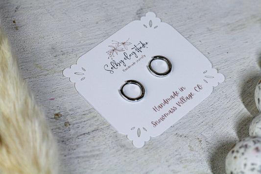 Gold white platted white hoops