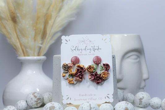 Autumn red flower drops