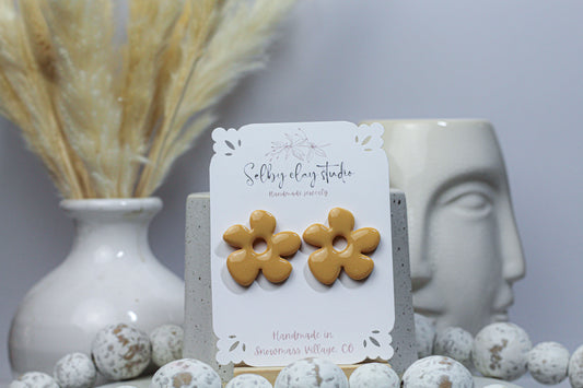 Autumn yellow flower studs