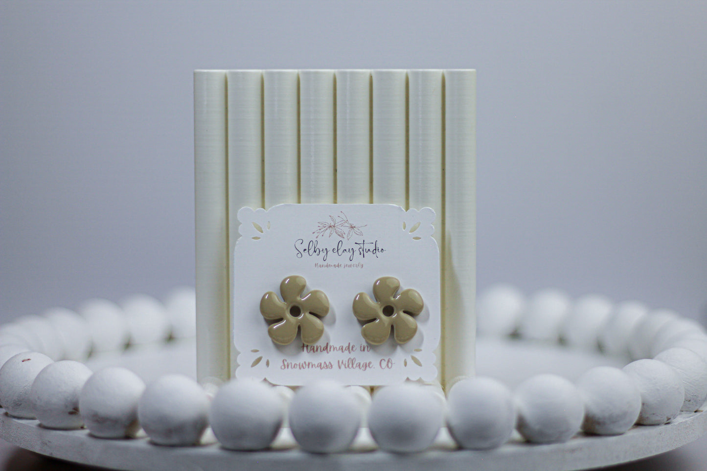 Galaxy nude flower studs