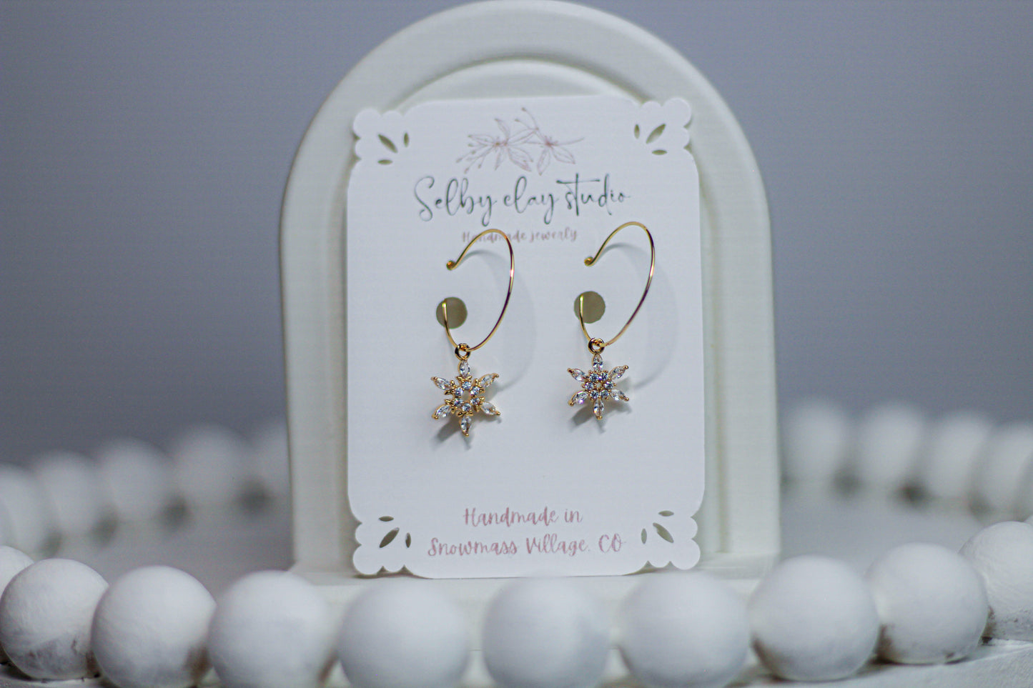 PA gold snowflake hoops