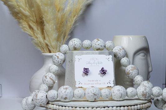 Purple flower studs