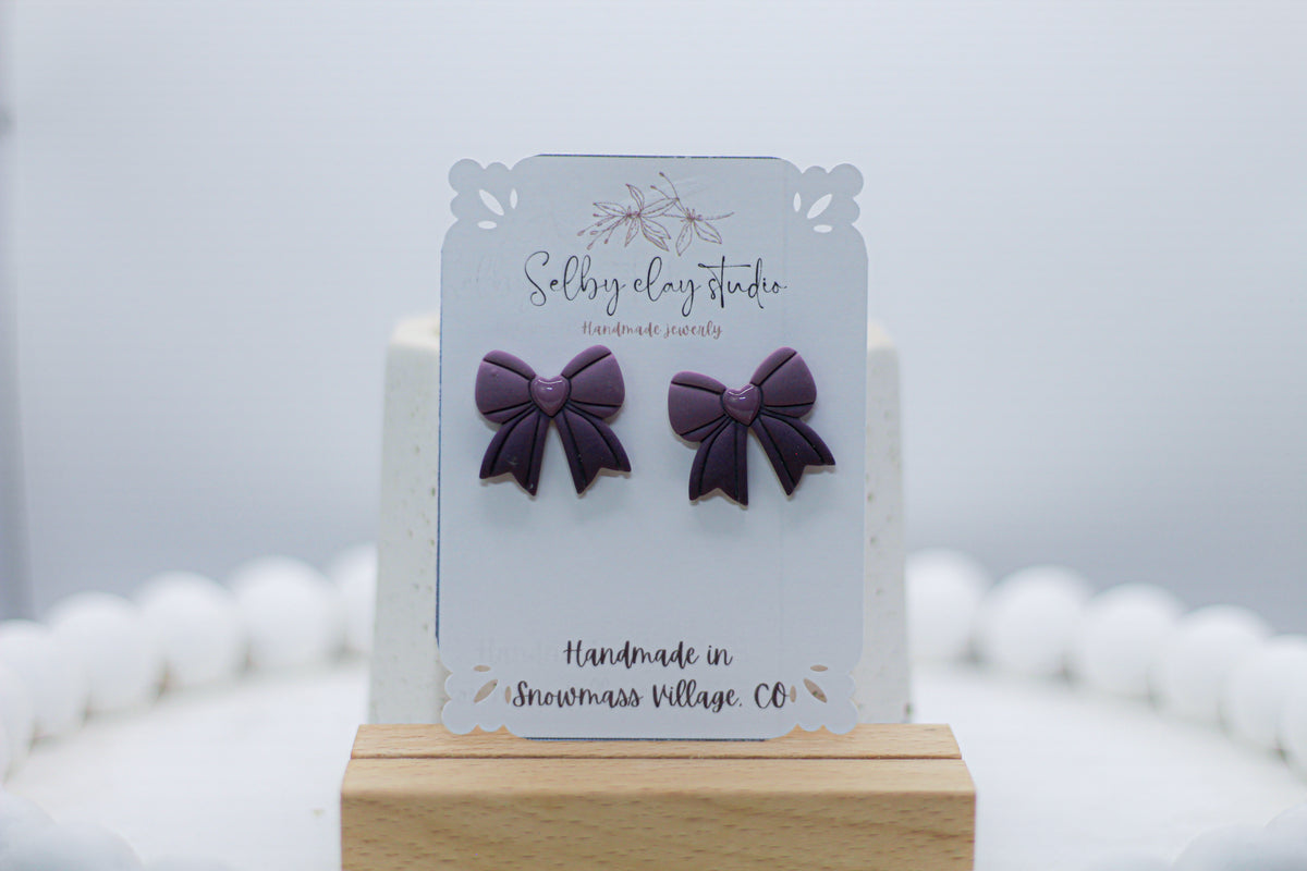 Cotton candy bow stud multicolor