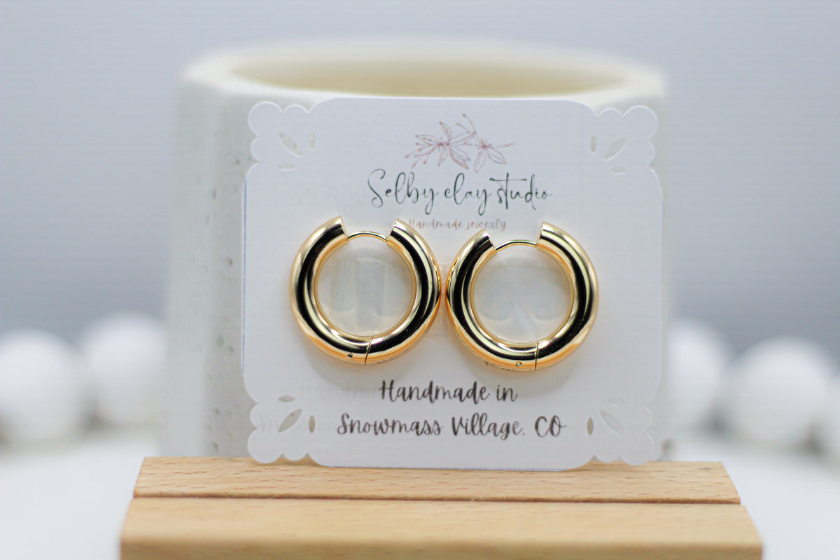 Gold plated chunky hoops