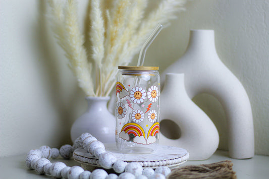 16 oz. Flower rainbow tumbler