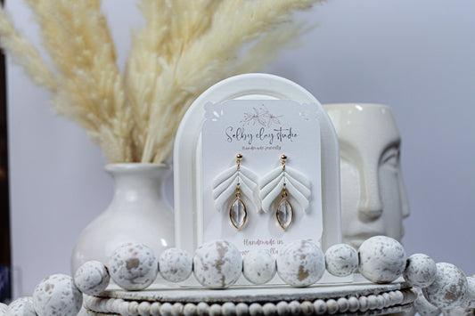 Green Ivy white dangles