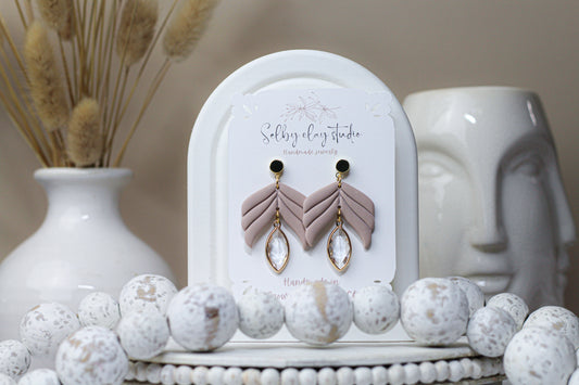 Rose nude gold dangles
