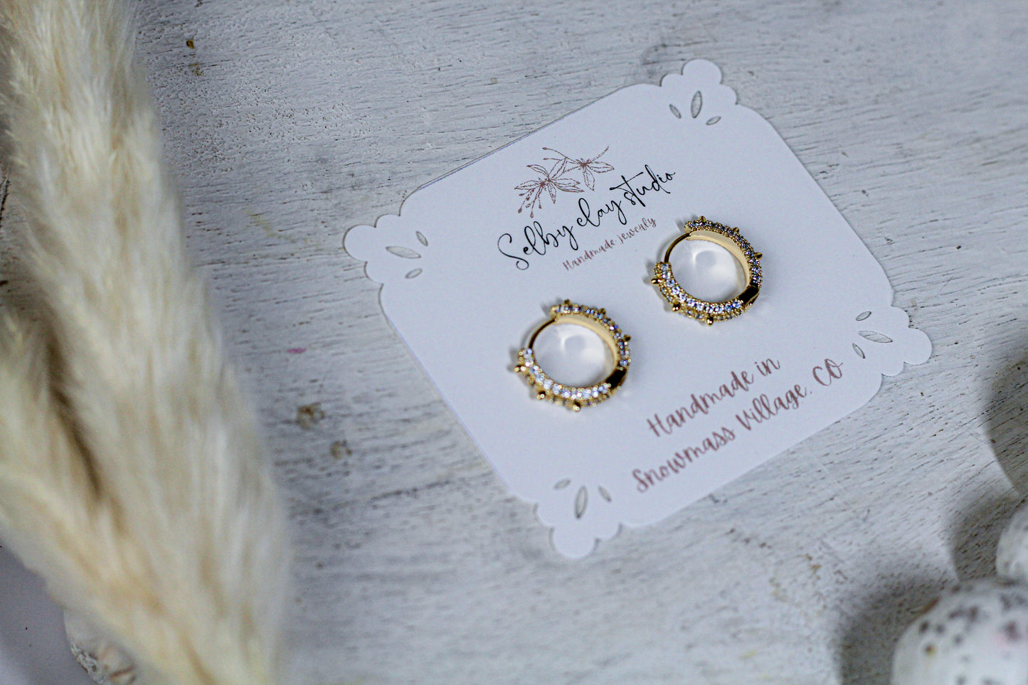 Gold platted spiky hoops