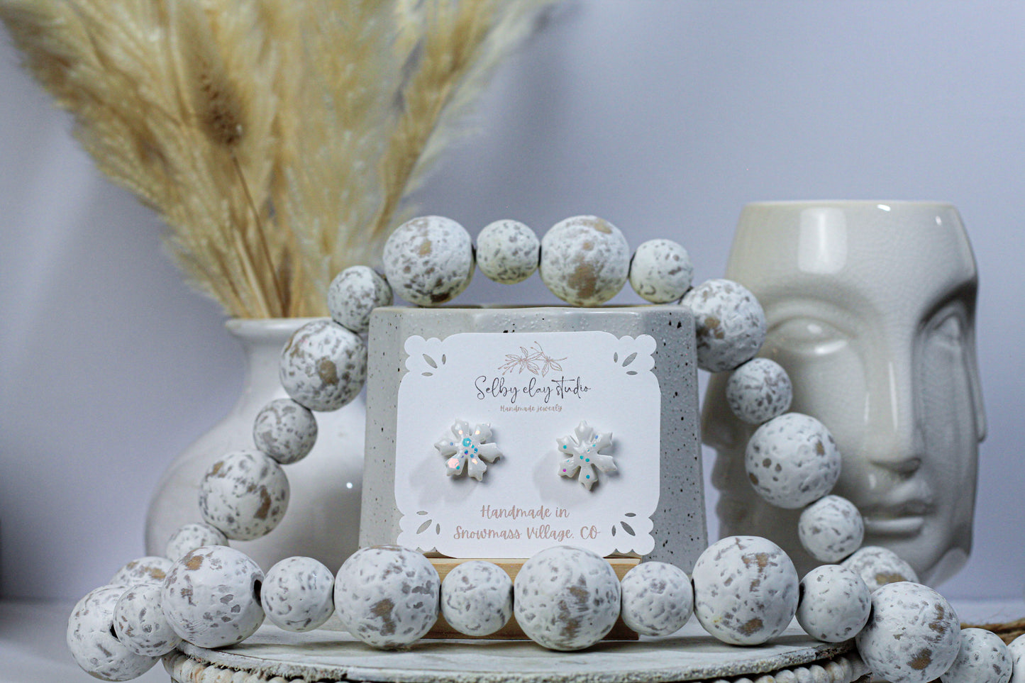 Christmas snowflakes studs