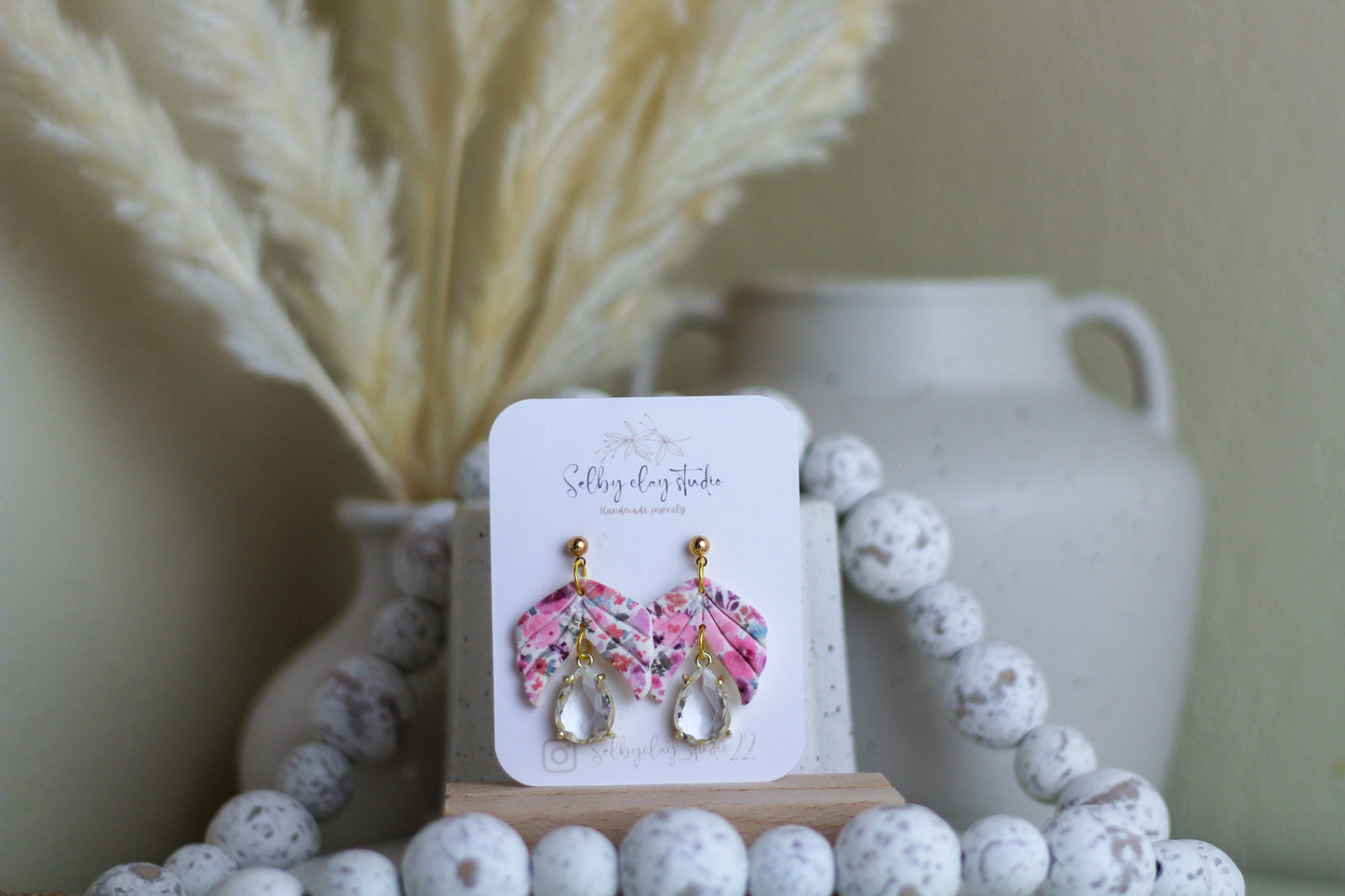 Pink pattern dangles