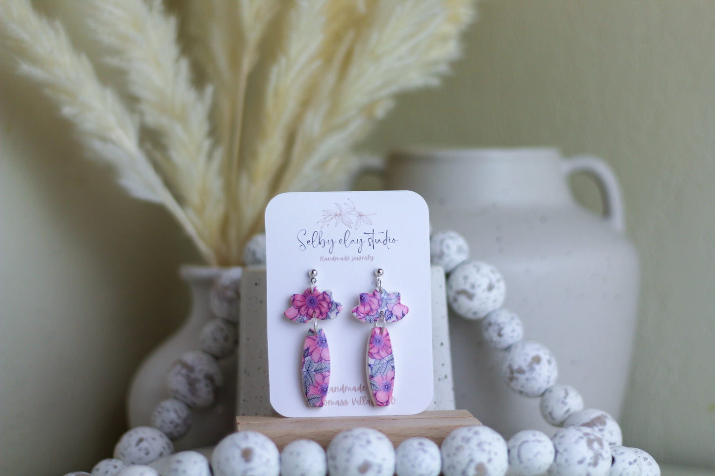 Pink flowers dangles