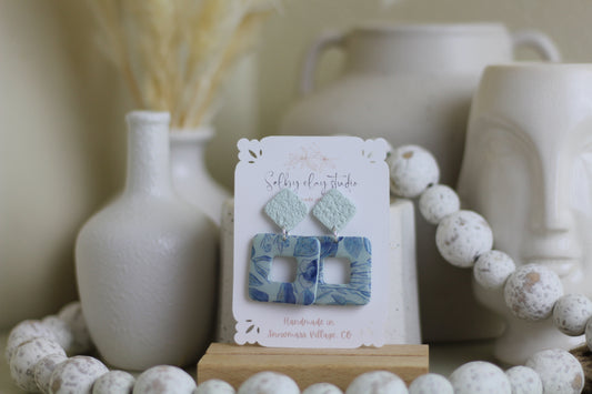 Blue flower squares