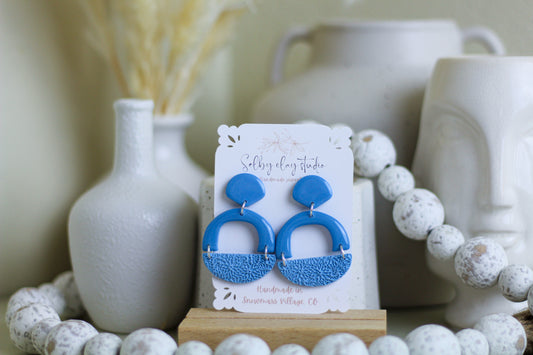 Blue texture boho circles