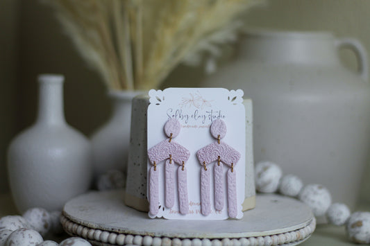 Lilac baby rose dangles