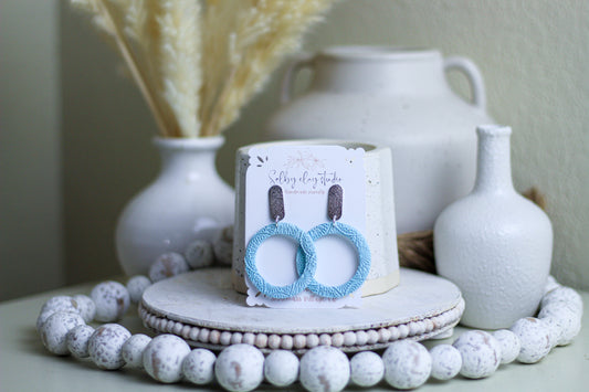 Baby blue texture hoops