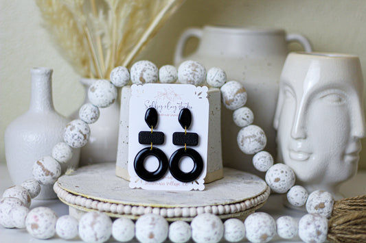 Black and white boho hoops