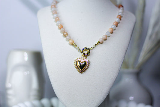 Nude heart necklace