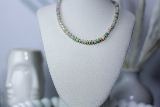 Green baby pink necklace