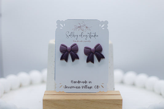 Cotton candy bow stud multicolor