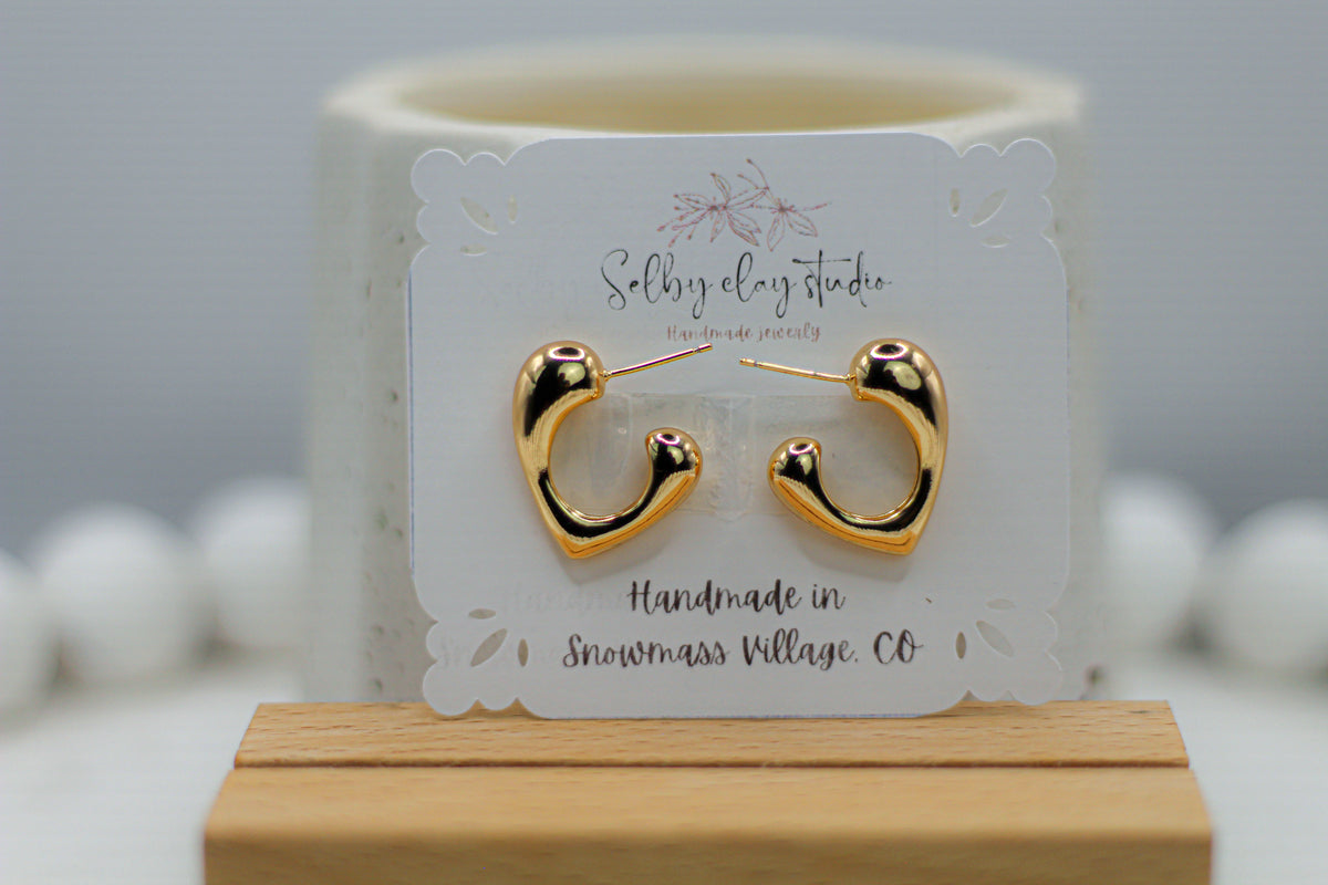Gold plated chunky hearts