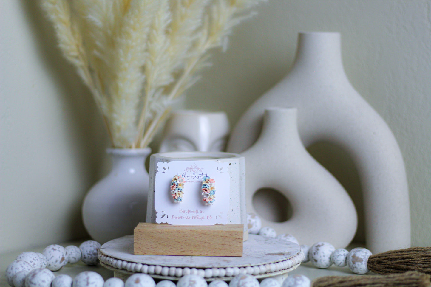 Summer pastel mini flower huggies